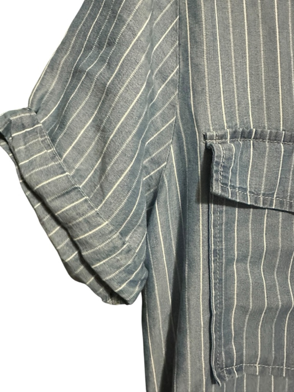 Velvet Heart Blue Striped Button-Down Maxi Shirt Dress Size M - Picture 6 of 8